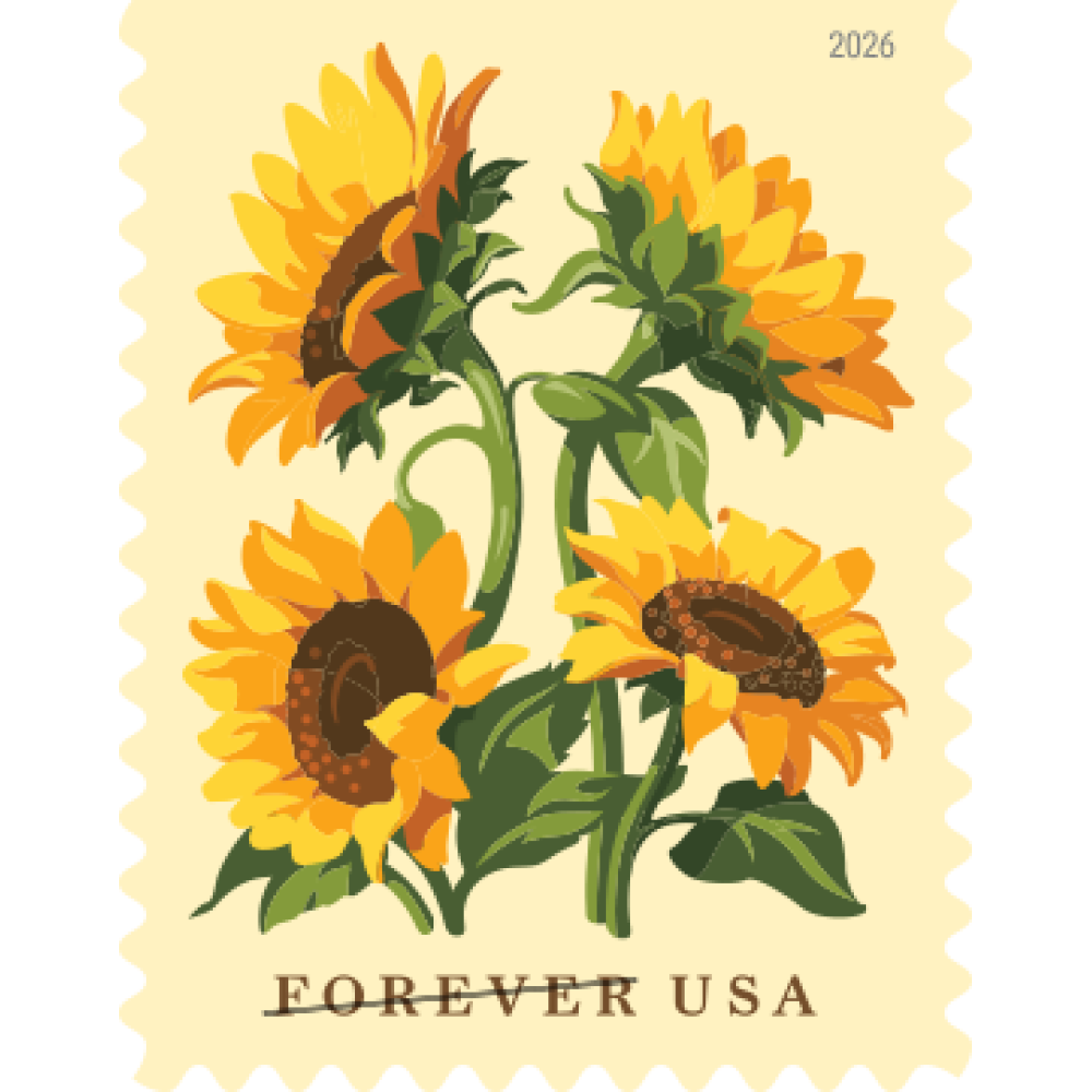(2026) Sunflowers Forever Stamps, Book of 20