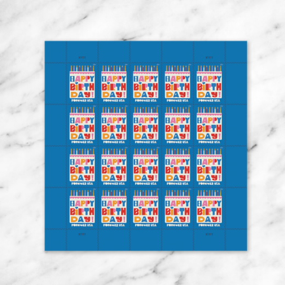 (2026) Happy Birthday Forever Stamps, Sheet of 20
