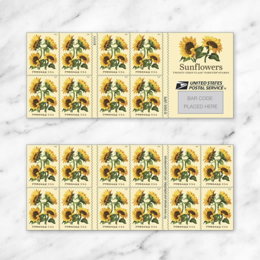 (2026) Sunflowers Forever Stamps, Book of 20