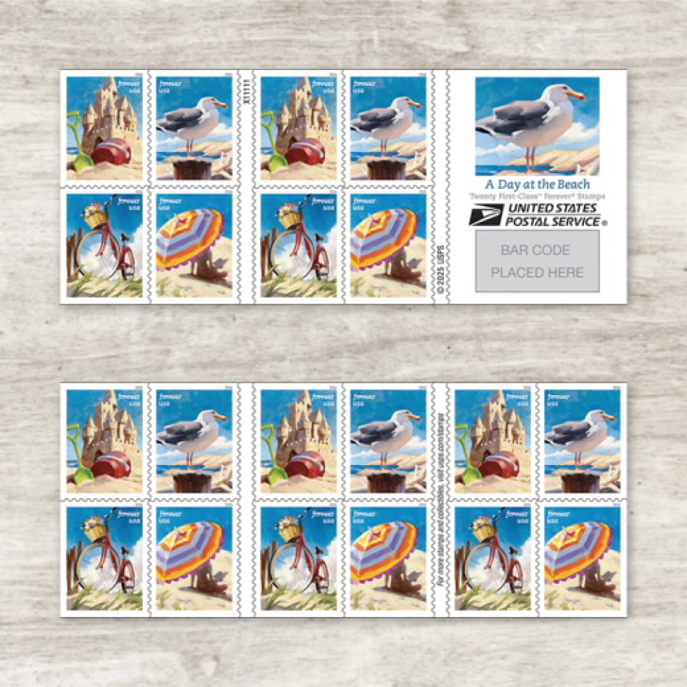 (2026) A Day at the Beach Forever Stamps, Book of 20