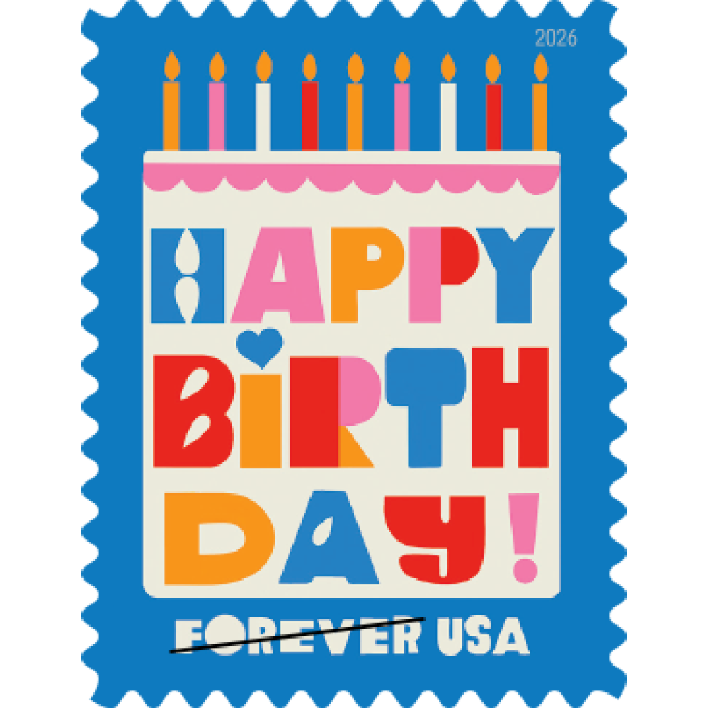 (2026) Happy Birthday Forever Stamps, Sheet of 20