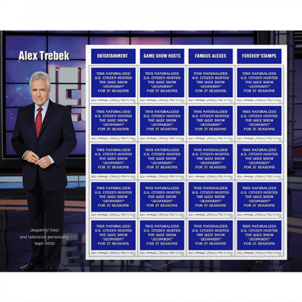 2024 US Alex Trebek Forever Stamps, Sheet of 20